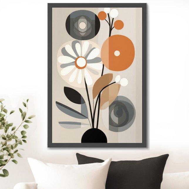 Poster Meio século Modern Floral (Transform your space with the timeless beauty of mid century modern floral art print. )