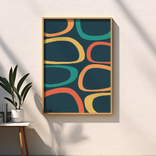 Poster Meio século Moderno Amarelo, Laranja, Teal