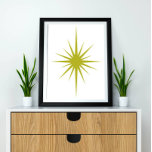 Poster Meio século Moderno de Starburst Atômico Verde<br><div class="desc">Você pode dizer uma explosão verde do abacate? Este impressão de arte retrô certamente adiciona um pop de cor às suas paredes.</div>