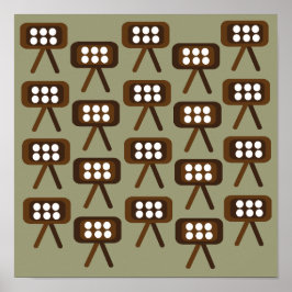 Poster Meio século Moderno de Televisão Decorativa