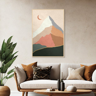 Poster Meio século moderno montanhas Abstrato
