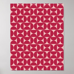 Poster Meio século Padrão moderno de Abstrato Magenta