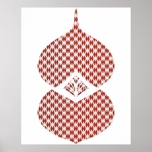 Poster Meio século Vermelho Geométrico Branco (Frente)