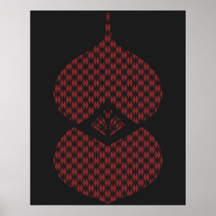 Poster Meio século Vermelho Negro Geométrico