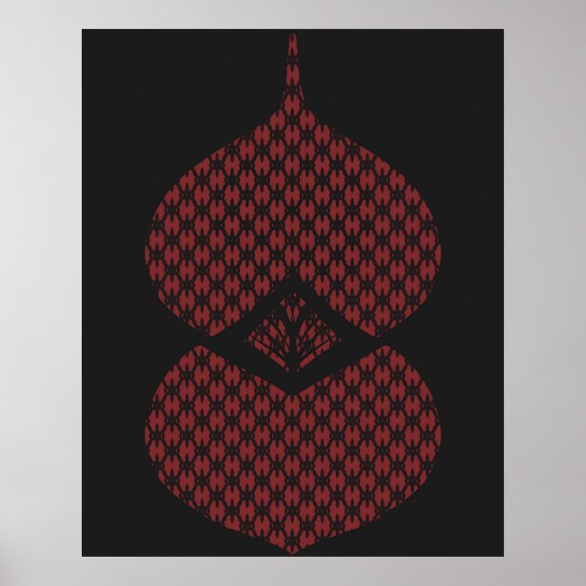 Poster Meio século Vermelho Negro Geométrico (Frente)