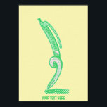 Poster Meio-tons verde caneta pop<br><div class="desc">Um desenho animado de uma caneta esferográfica verde, desenhando metade dos tons. A caneta diz meio tom. Um design para qualquer um que ama o estilo retro poster e arte em quadrinhos.</div>
