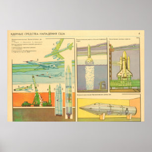 Pôster meios nucleares do ataque EUA
