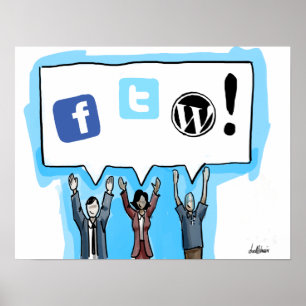 Pôster Meios sociais FTW!