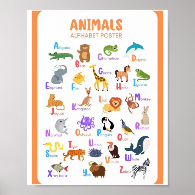 Poster MEKIMI - Alfabeto Dos Animais (Frente)