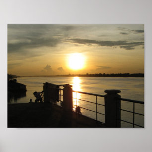 Poster Mekong River Sunset ... Nong Khai, Isaan, Tailândi