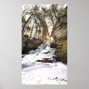 Poster Mel Run Waterfall in Winter, Millwood, OH