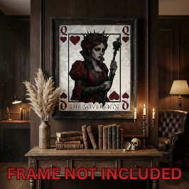 Poster Melancholy Queen of Hearts Gothic Dark Fantasy