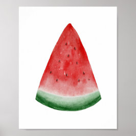 Poster Melancia aquosa. Fruta tropical de verão