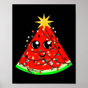 Poster Melancia Havaiano Natal de Verão Natal Em