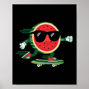 Poster Melancia Legal de Skate 90's Vintage Verão
