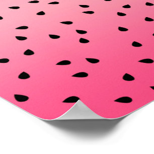 Poster Melancia Negra Sementes Verão Víblias Rosa Sucul