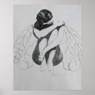 Poster Melancolia, tristeza, depressão, fada, arte