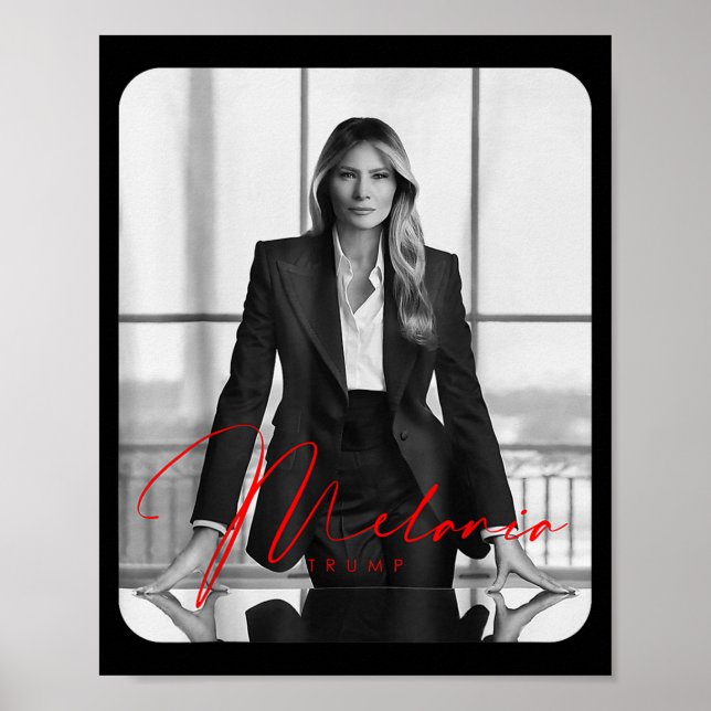 Poster Melania Trump 2025 Foto de Inauguração de Primeira (Frente)