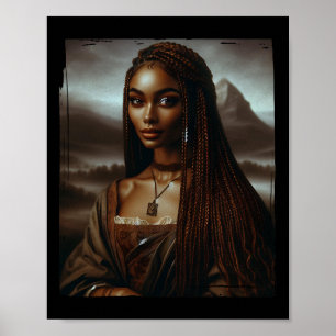 Poster Melanin Black History Mês Afro Queen Mona Lisa F