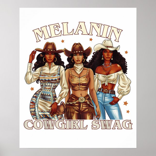 Poster Melanin Cowgirl Swag (Frente)
