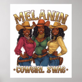 Poster Melanin Cowgirl Swag