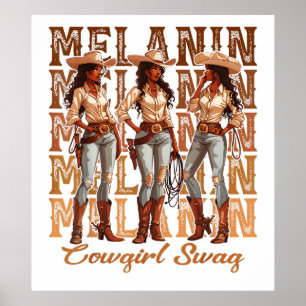 Poster Melanin Cowgirl Swag