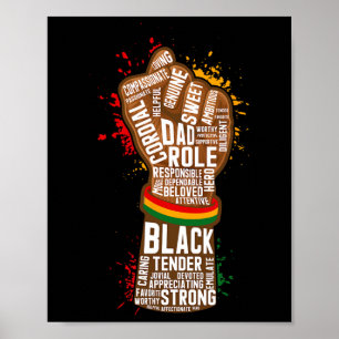 Poster Melanin Fist Mão Pai Africano Americano Negra