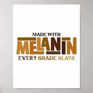 Poster Melanina Cada Tom Mata Cabelo Natural Afro Preto