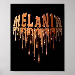 Poster Melanina escorrendo coração amor orgulho da histór