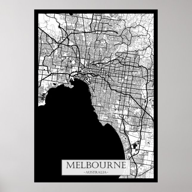 Poster Melbourne Australia Map (Frente)
