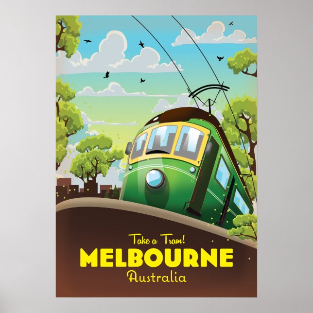 Poster Melbourne Austrália Tram (Frente)