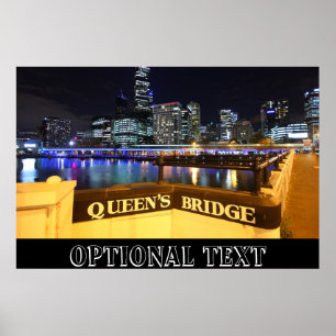 Pôster Melbourne CBD Queens Bridge Lights