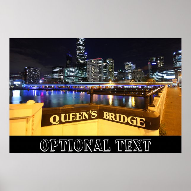 Pôster Melbourne CBD Queens Bridge Lights (Frente)