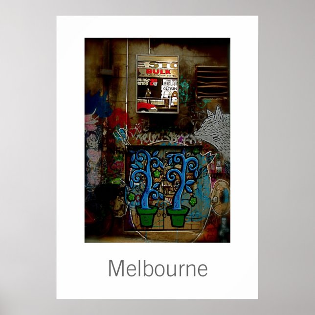 Poster Melbourne Grafite (Frente)