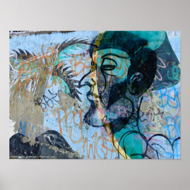Pôster Melbourne - Grafite do Parque Local (Frente)