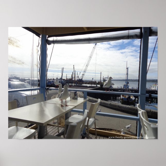 Pôster Melbourne - Horário da praia de Mornington (Frente)