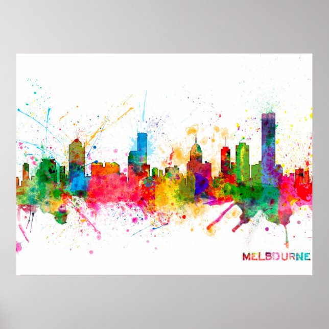 Poster Melbourne Skyline (Frente)