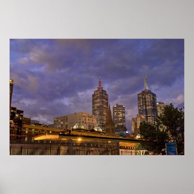 Pôster Melbuorne Skyline (Frente)