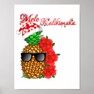 Pôster Mele Kalikimaka Abacaxi de Natal
