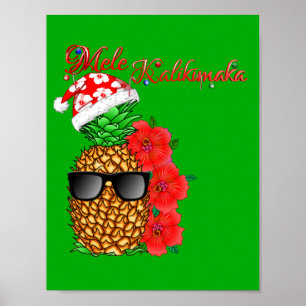 Pôster Mele Kalikimaka Abacaxi de Natal