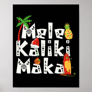 Poster Mele Kalikimaka Árvore de Natal Palmeira Havaiana