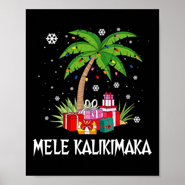 Poster Mele Kalikimaka Família das Palmeiras de Natal do  (Frente)
