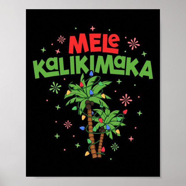 Poster Mele Kalikimaka Havaiana Palm-Light (Frente)
