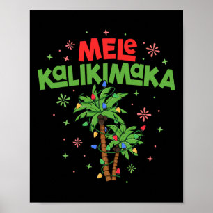 Poster Mele Kalikimaka Natal havaiano Luz de Palmeira