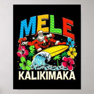 Poster Mele Kalikimaka Papais noeis de Natal Summer Hawai