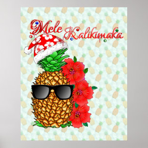 Poster Mele Kalikimaka Pineapple