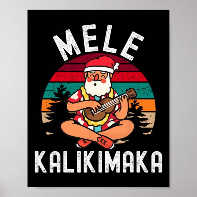 Poster Mele Kalikimaka Tropical Havaiana Feliz Natal (Frente)