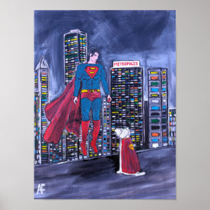 Poster Melhor Amigo dos Super-Heróis Pintura por Alfred F