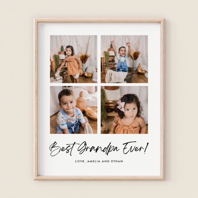 Poster Melhor Avô De Quatro Fotos (Criador carregado)