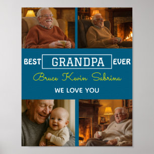Poster Melhor Avô do Mundo Colagem de Fotos